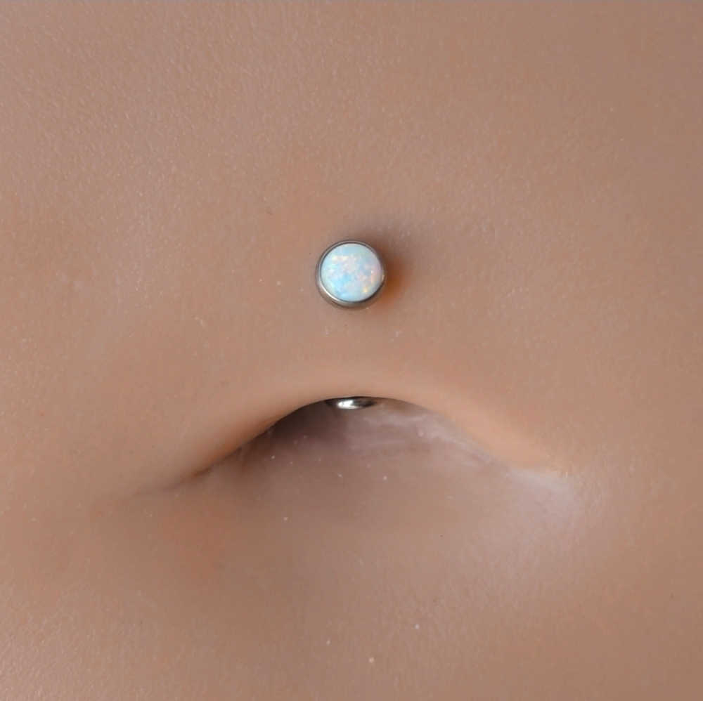 Small Opal Floating Belly Button Navel Ring